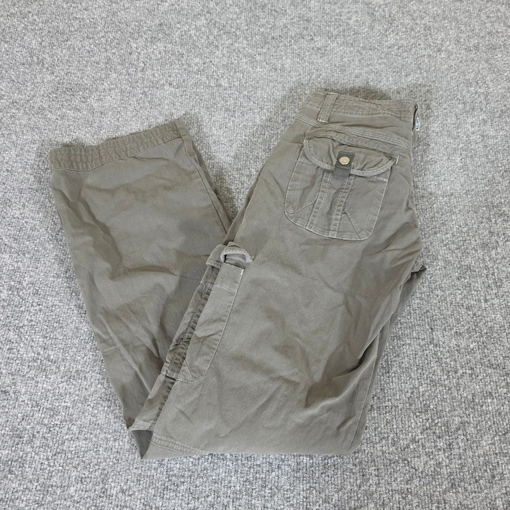 Kuhl Women Olive Green Cargo Hiking Pants Size 2 Regular Roll Up Leg Straight